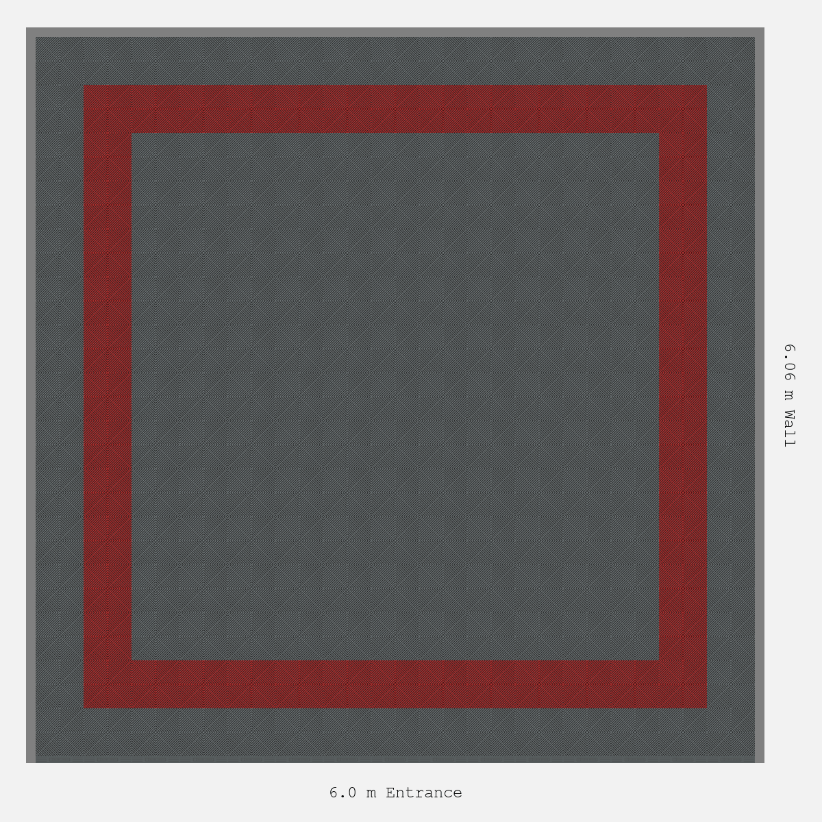 ULTRAGRID Double Border Plain Infill Design Outer/Infill: Space Grey - Inner: Crimson Red
