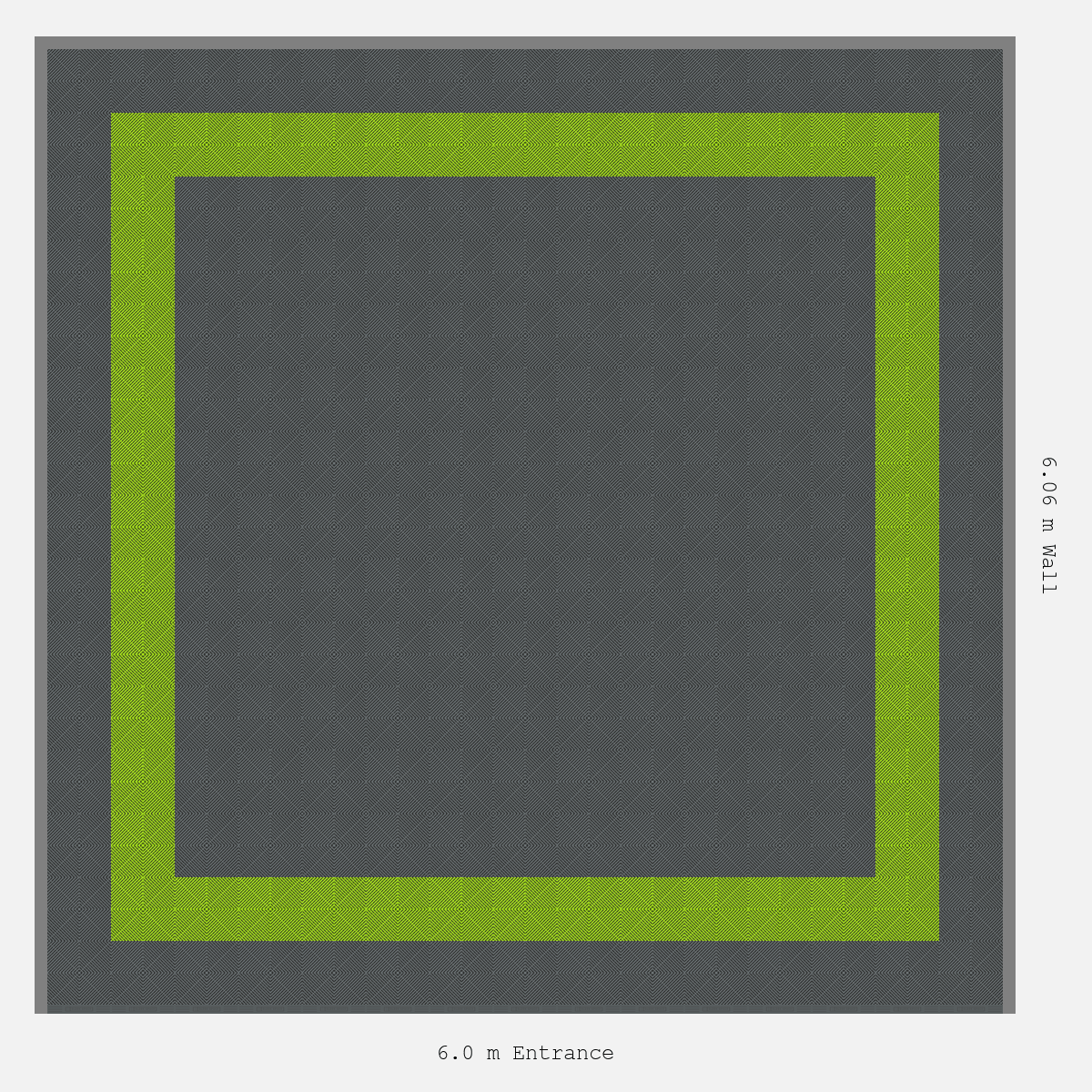 ULTRAGRID Double Border Plain Infill Design Outer/Infill: Space Grey - Inner: Electric Green