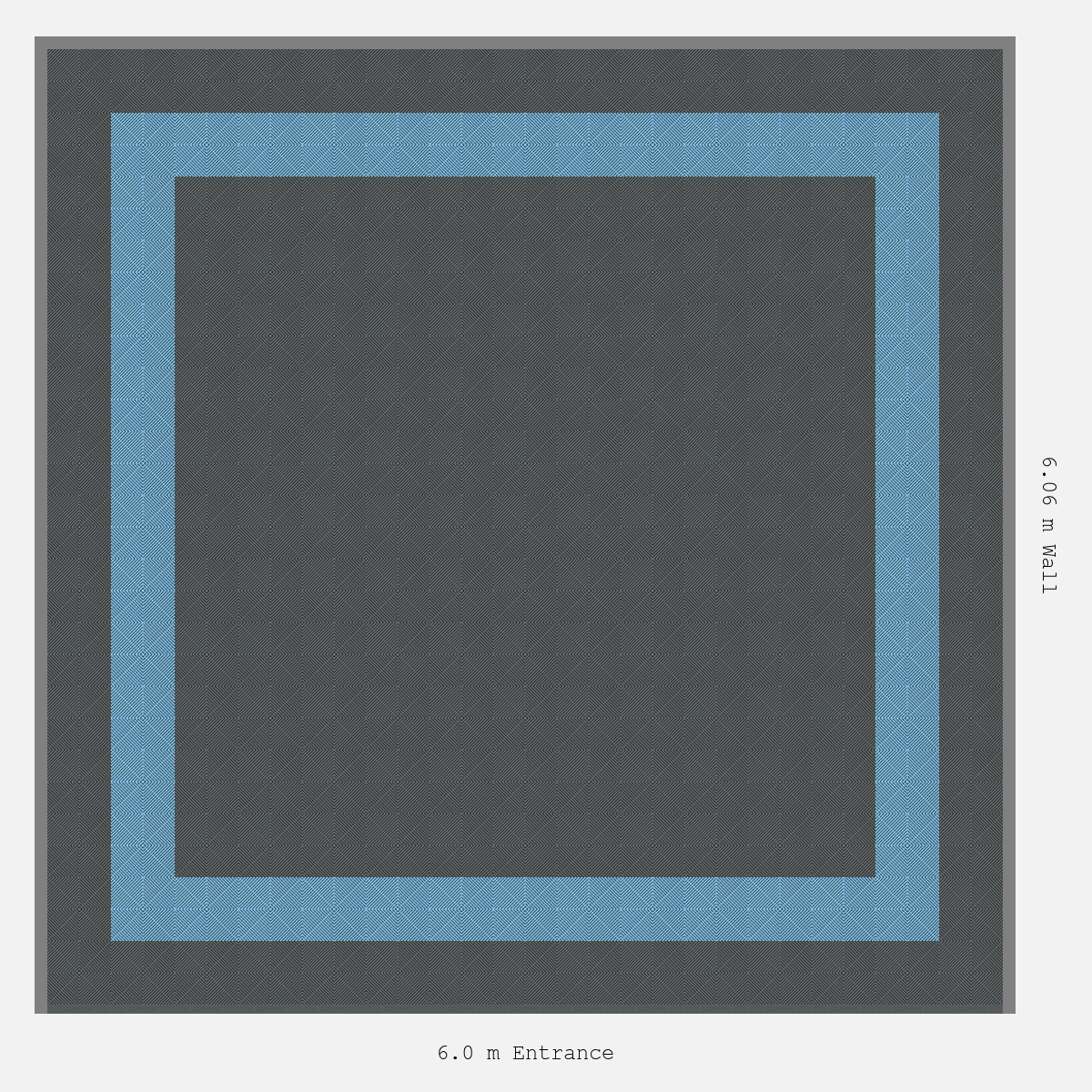 ULTRAGRID Double Border Plain Infill Design Outer/Infill: Space Grey - Inner: Gulf Blue