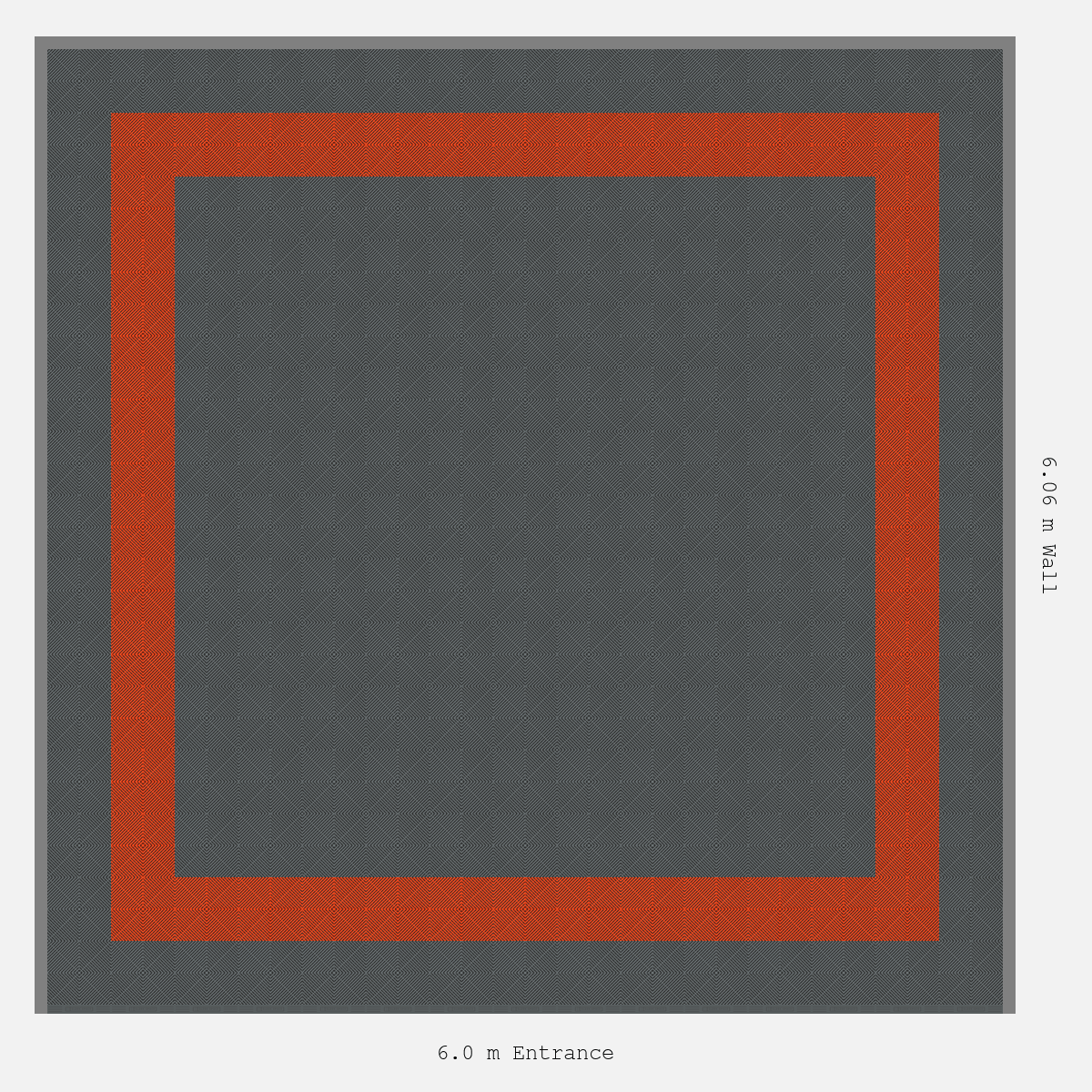 ULTRAGRID Double Border Plain Infill Design Outer/Infill: Space Grey - Inner: Lava Orange