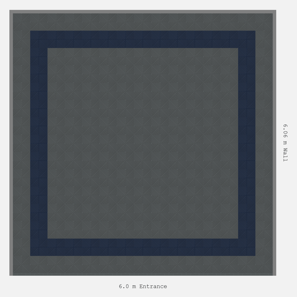 ULTRAGRID Double Border Plain Infill Design Outer/Infill: Space Grey - Inner: Night Blue