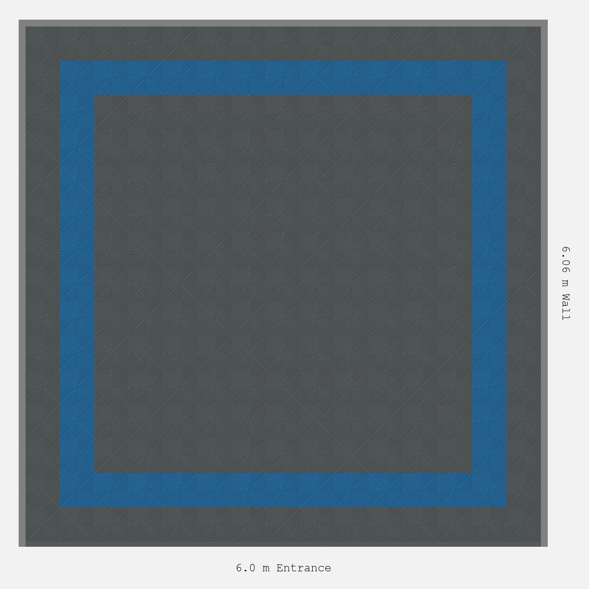 ULTRAGRID Double Border Plain Infill Design Outer/Infill: Space Grey - Inner: Riviera Blue