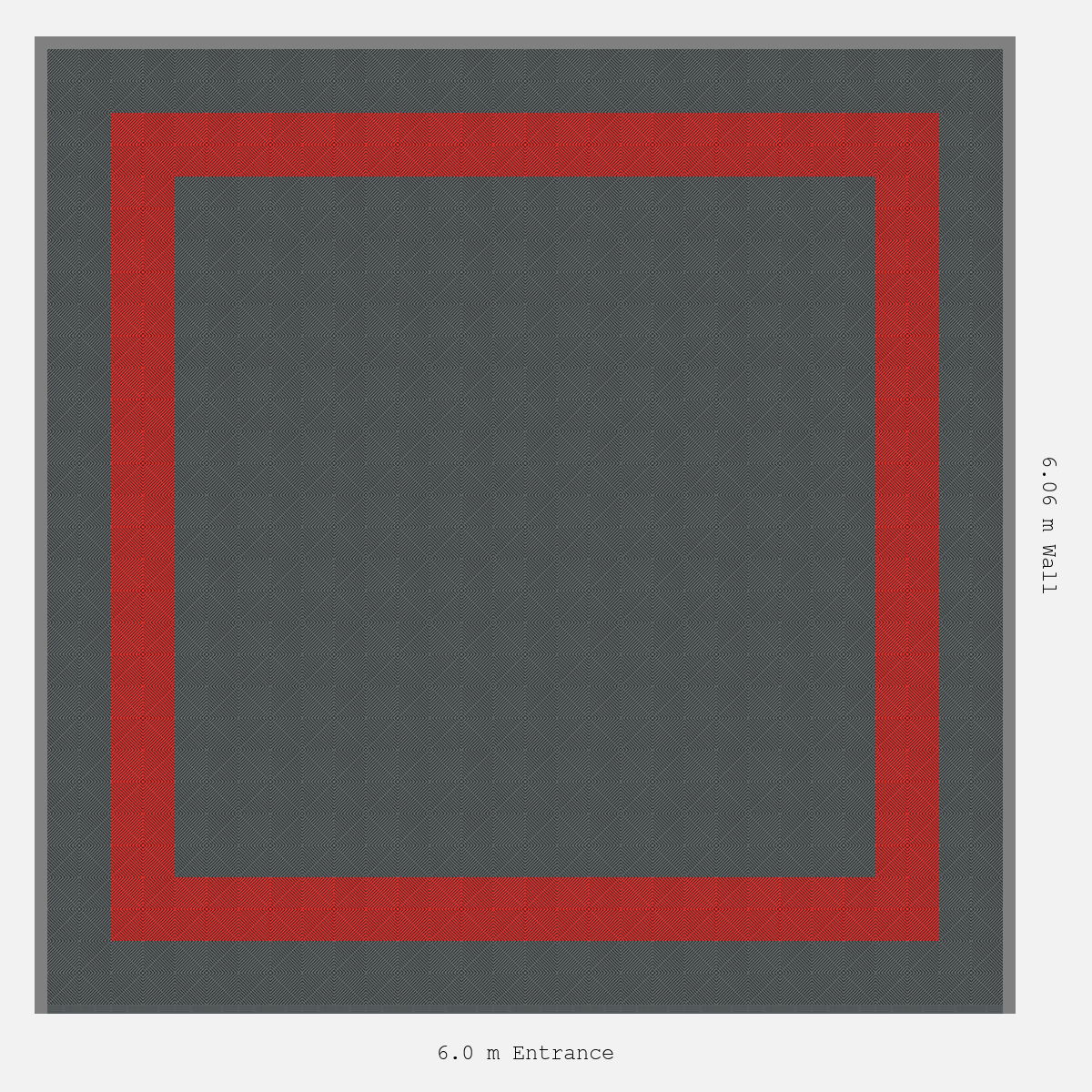 ULTRAGRID Double Border Plain Infill Design Outer/Infill: Space Grey - Inner: Rosso Red
