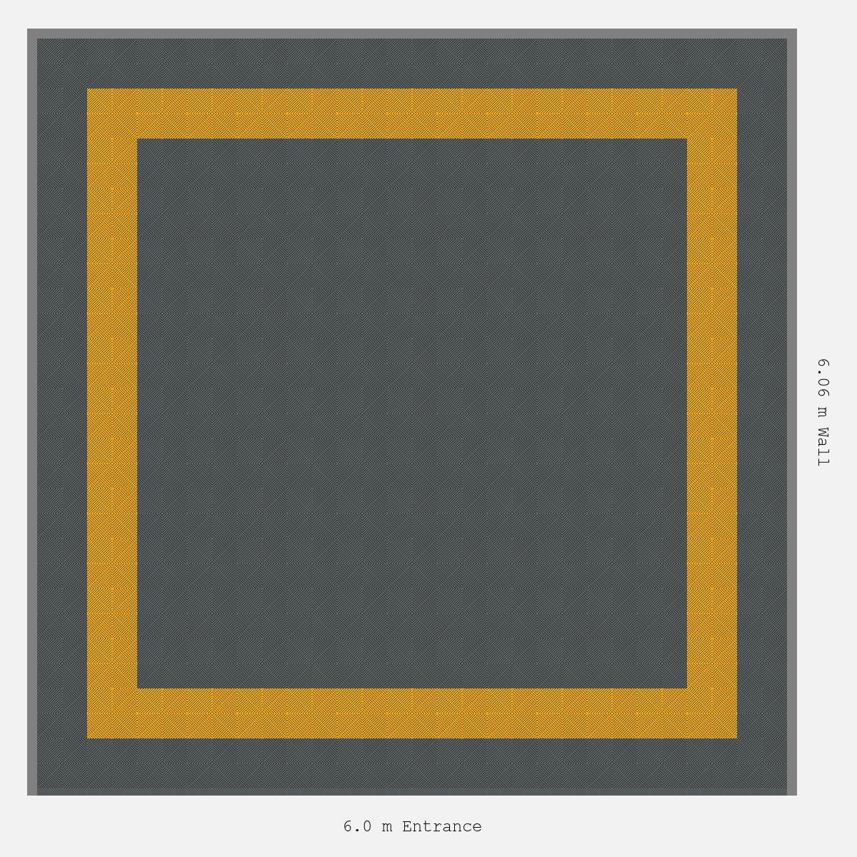 ULTRAGRID Double Border Plain Infill Design Outer/Infill: Space Grey - Inner: Speed Yellow