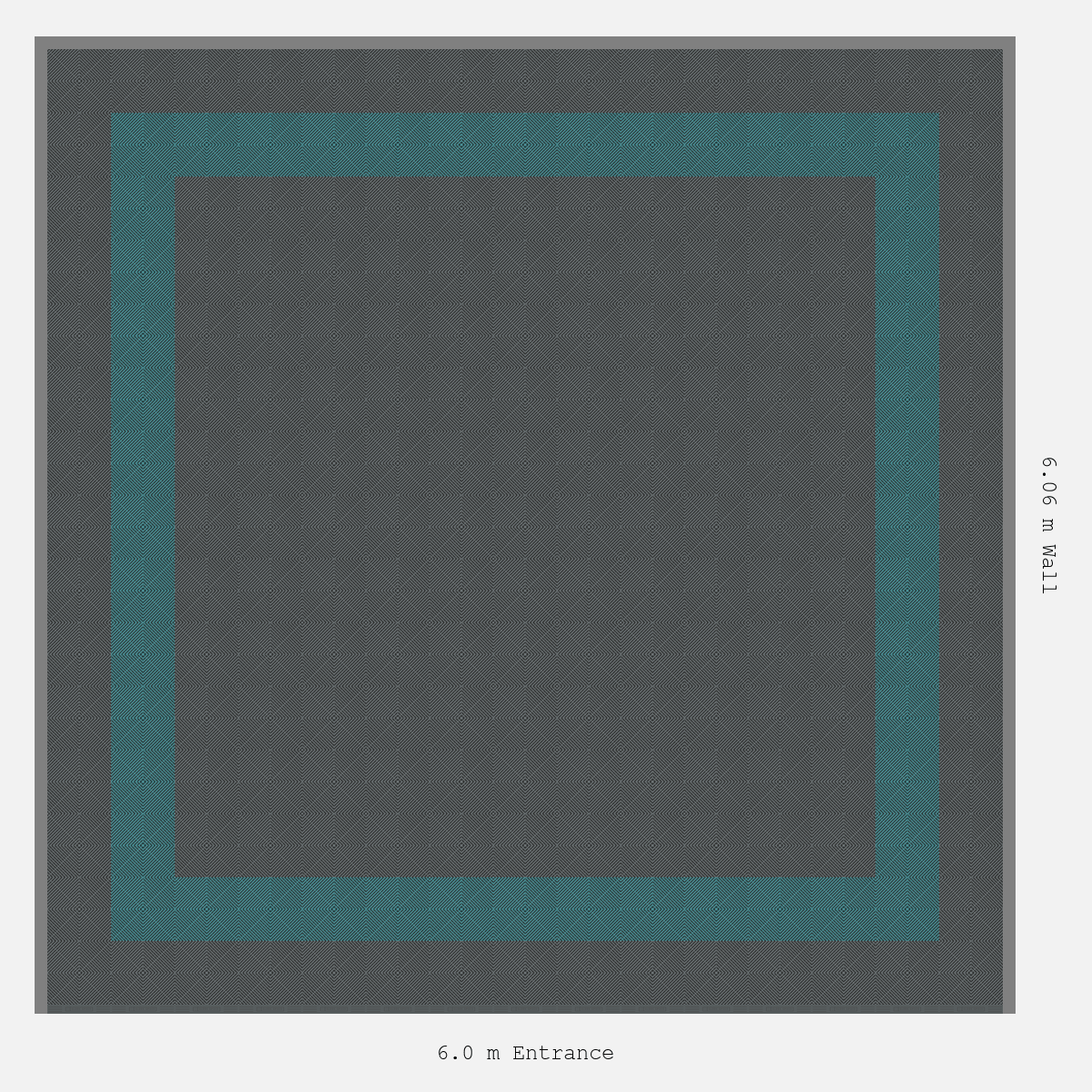 ULTRAGRID Double Border Plain Infill Design Outer/Infill: Space Grey - Inner: Turbo Teal