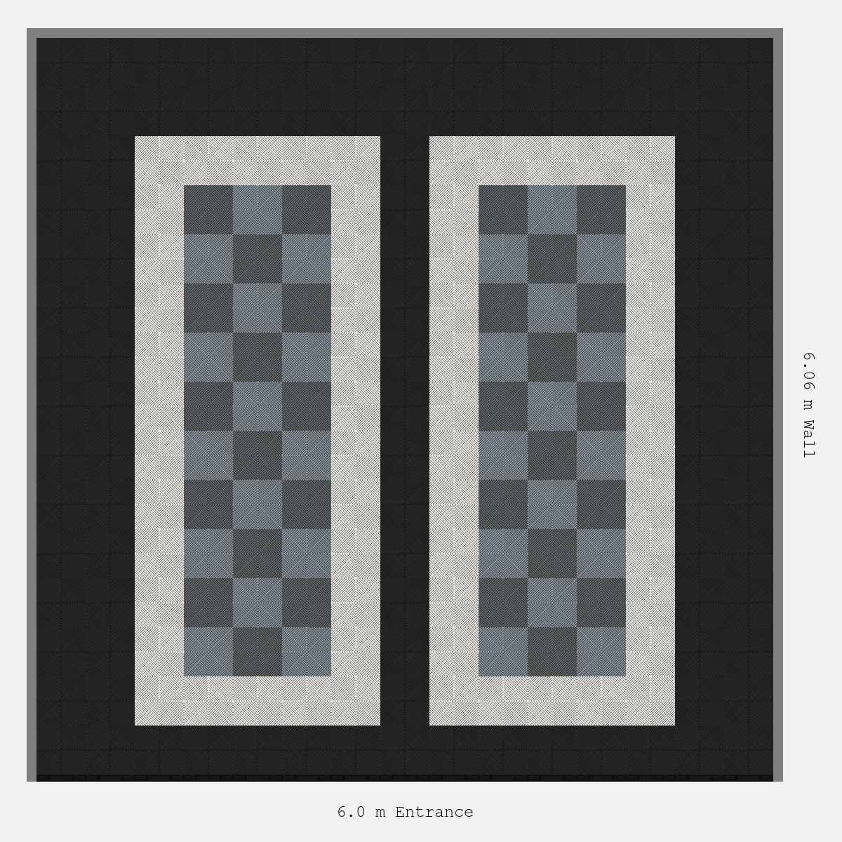 ULTRAGRID Parking Bay Chequer Infill Design Base: Jet Black - Outline: Alpine White - Infill: Space Grey - Silver Grey