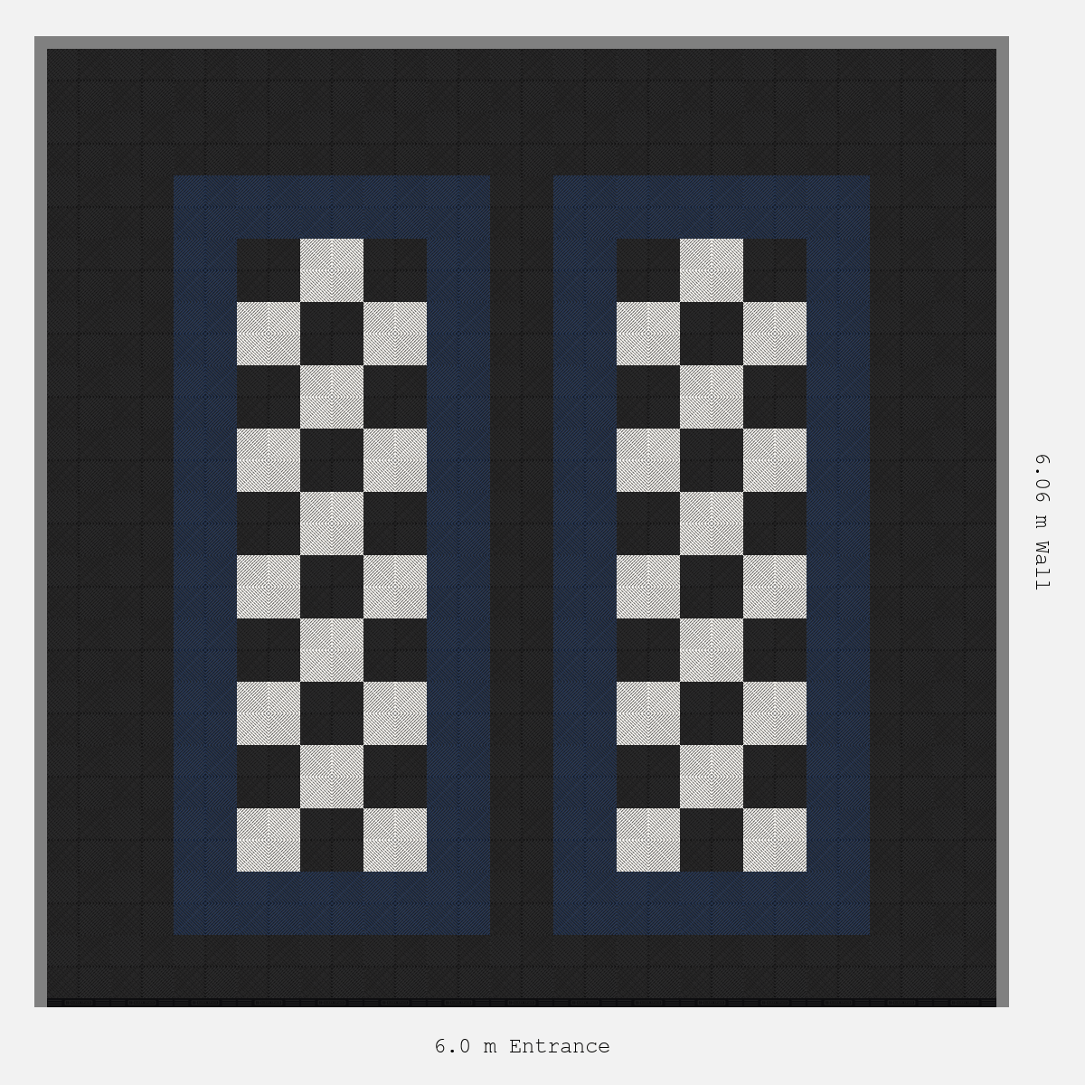 ULTRAGRID Parking Bay Chequer Infill Design Base: Jet Black - Outline: Night Blue - Infill: Jet Black - Alpine White