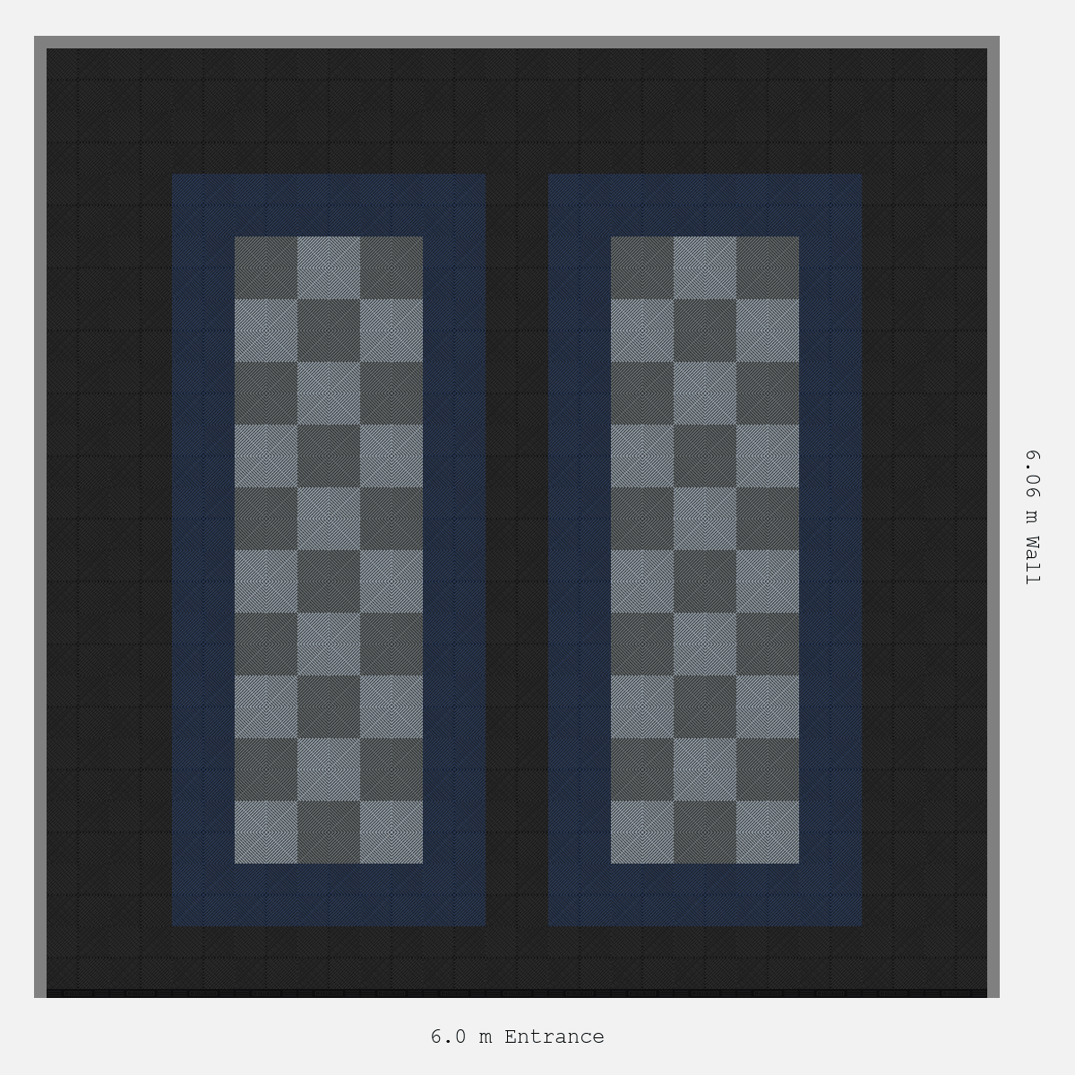 ULTRAGRID Parking Bay Chequer Infill Design Base: Jet Black - Outline: Night Blue - Infill: Space Grey - Silver Grey
