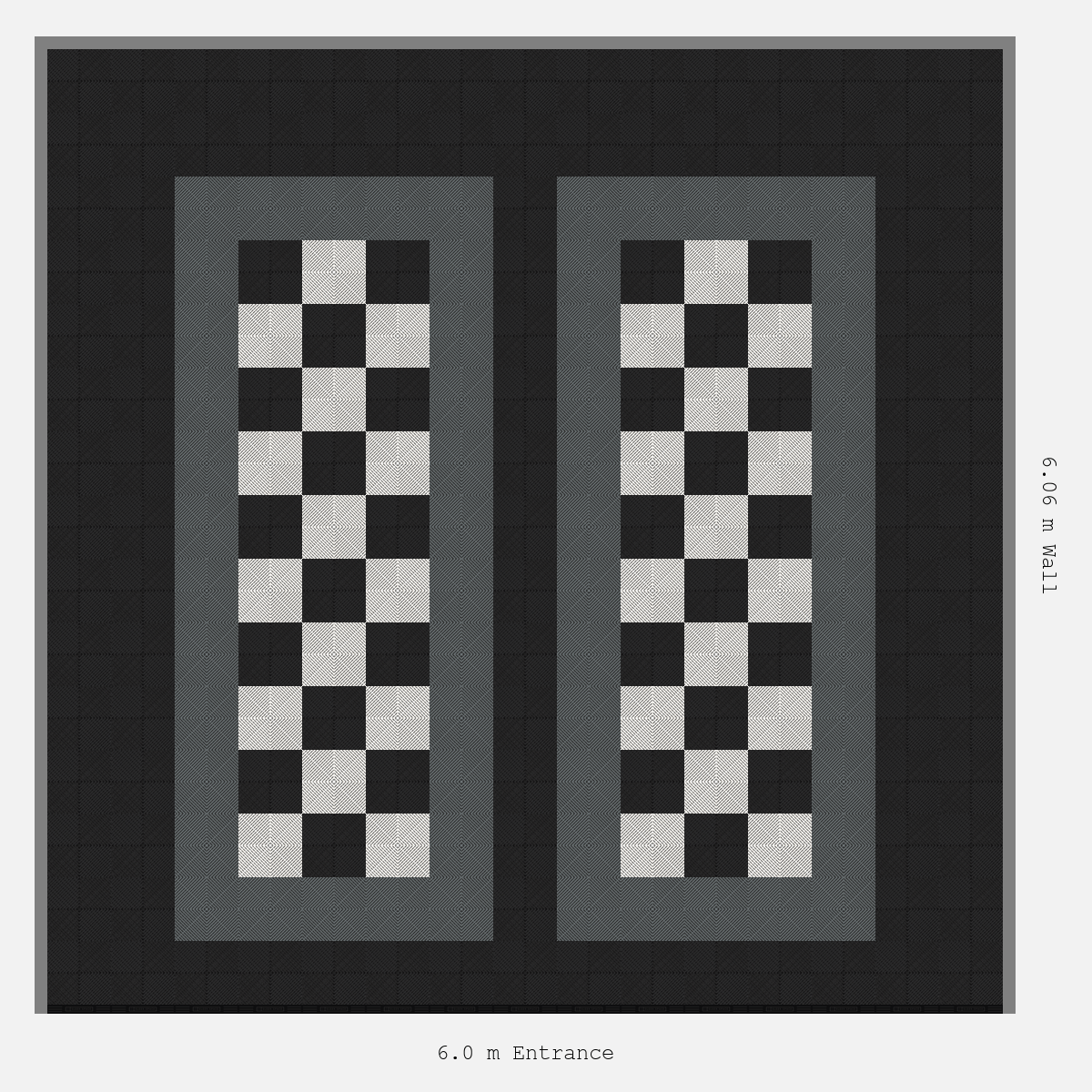 ULTRAGRID Parking Bay Chequer Infill Design Base: Jet Black - Outline: Space Grey - Infill: Jet Black - Alpine White