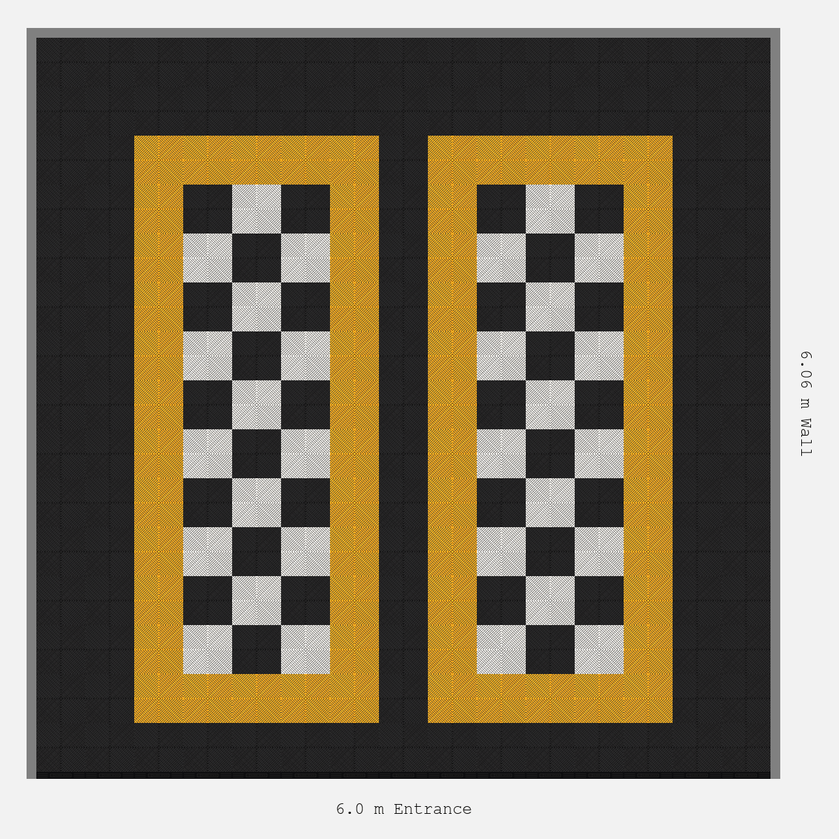 ULTRAGRID Parking Bay Chequer Infill Design Base: Jet Black - Outline: Speed Yellow - Infill: Jet Black - Alpine White