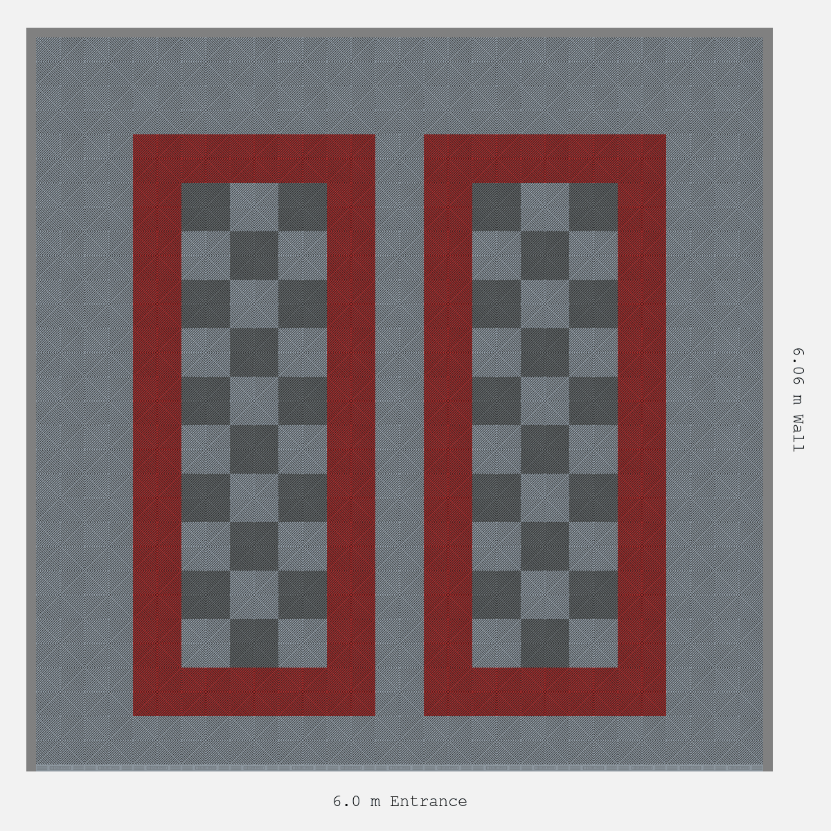 ULTRAGRID Parking Bay Chequer Infill Design Base: Silver Grey - Outline: Crimson Red - Infill: Space Grey - Silver Grey