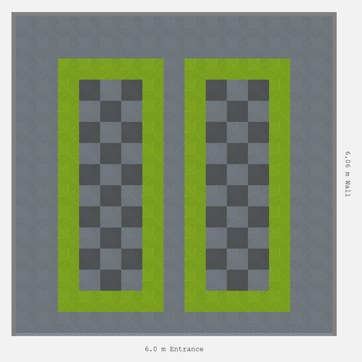 ULTRAGRID Parking Bay Chequer Infill Design Base: Silver Grey - Outline: Electric Green - Infill: Space Grey - Silver Grey