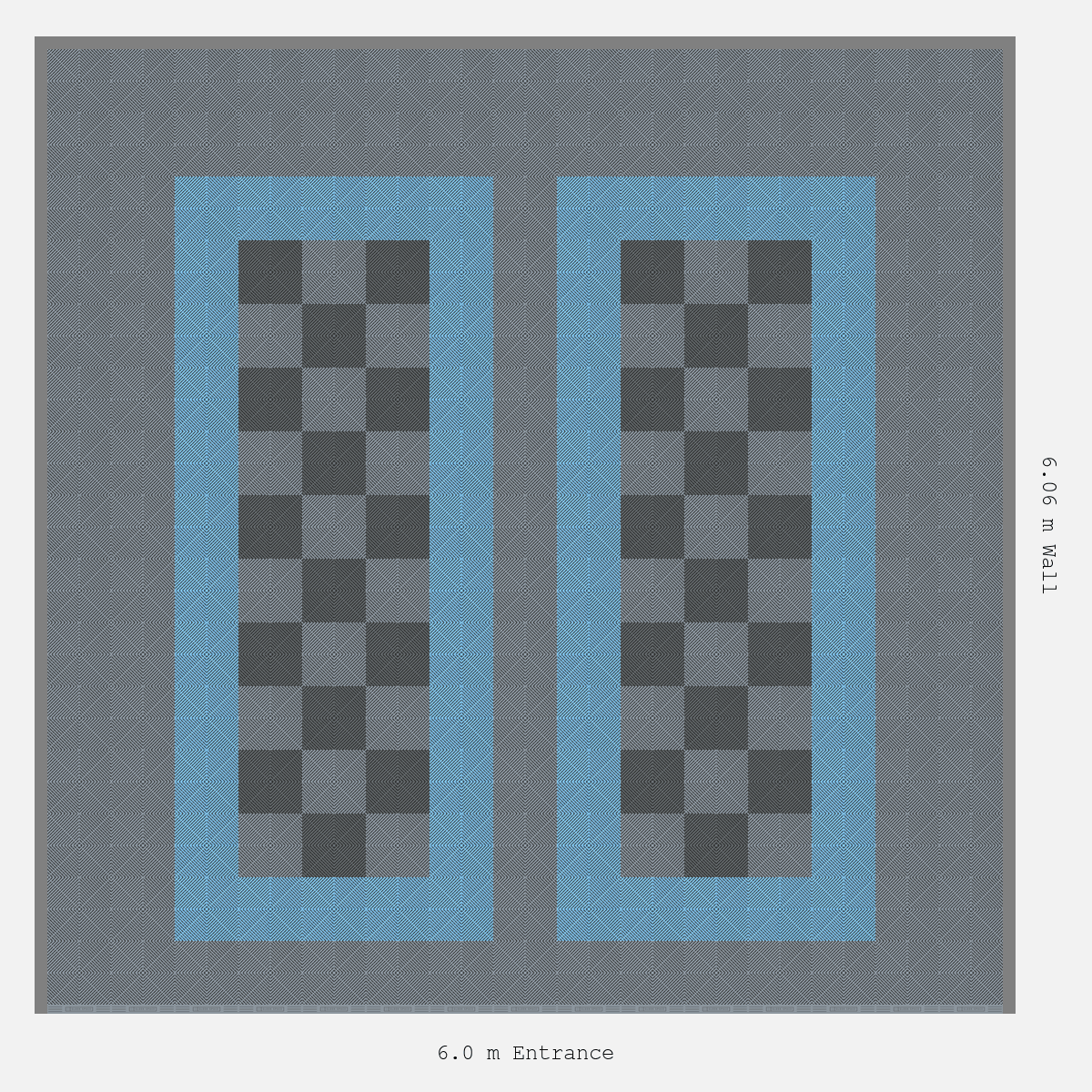 ULTRAGRID Parking Bay Chequer Infill Design Base: Silver Grey - Outline: Gulf Blue - Infill: Space Grey - Silver Grey