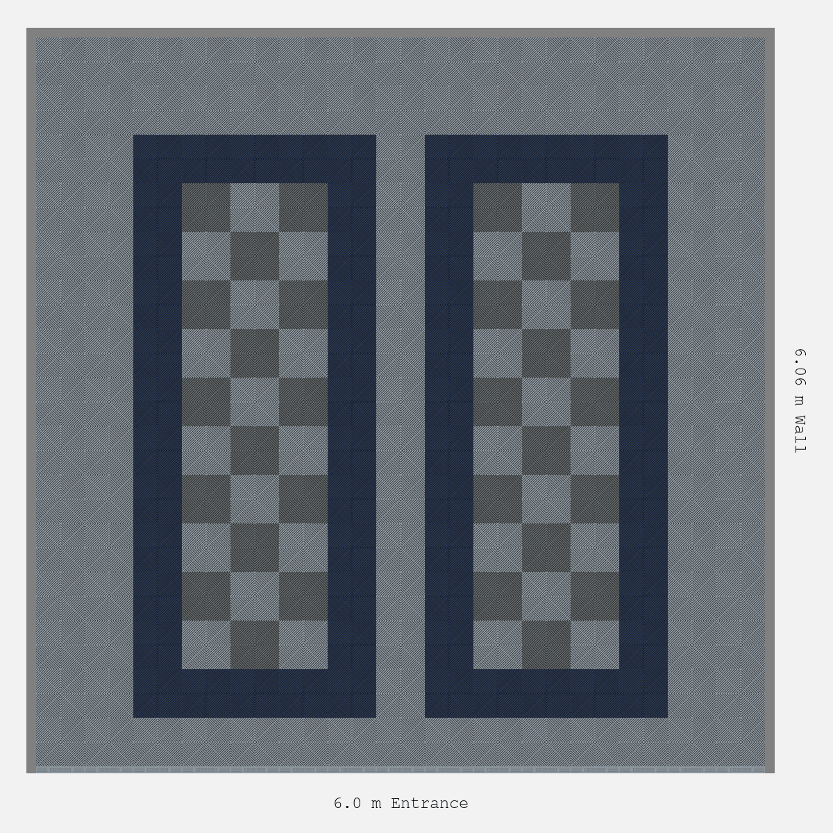 ULTRAGRID Parking Bay Chequer Infill Design Base: Silver Grey - Outline: Night Blue - Infill: Space Grey - Silver Grey