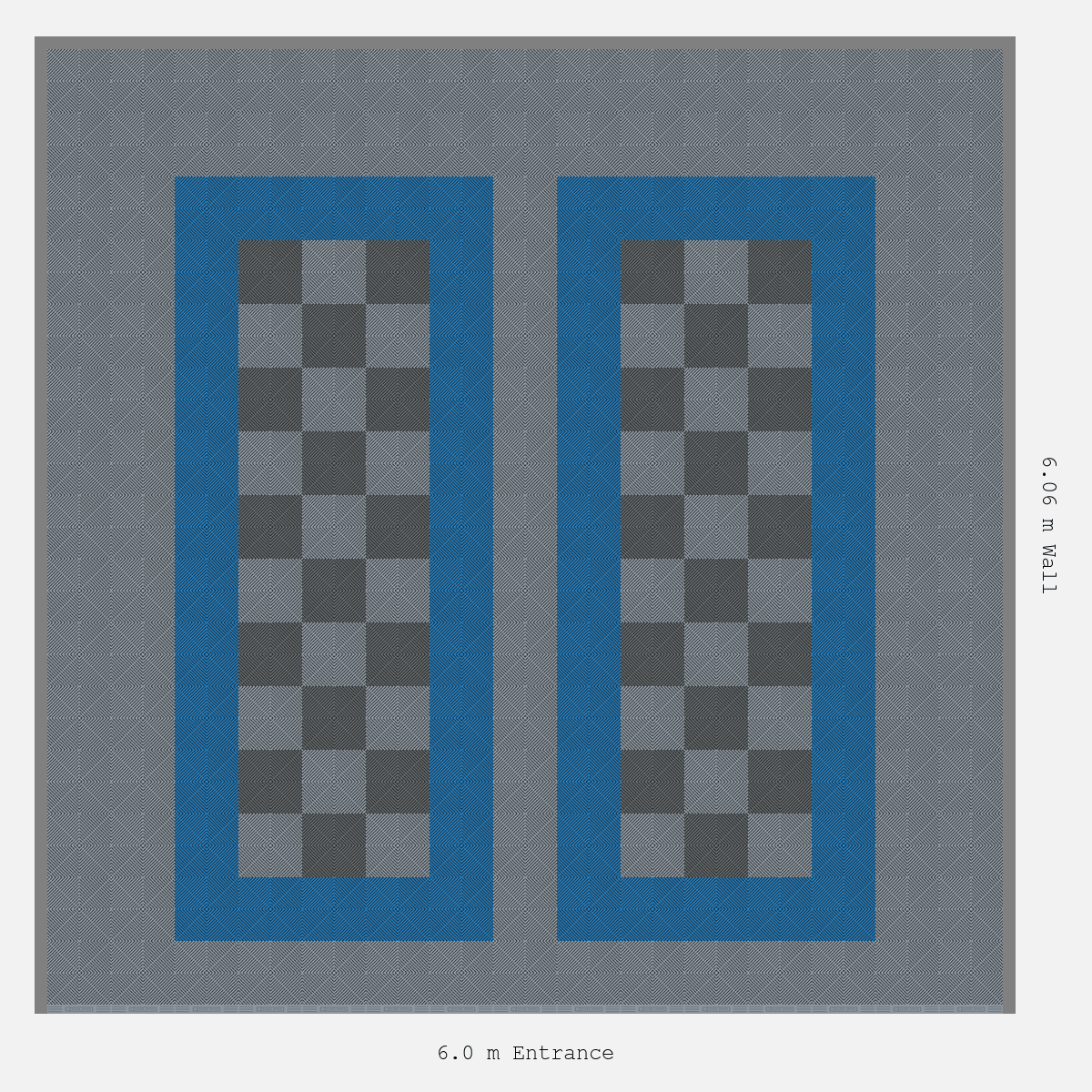ULTRAGRID Parking Bay Chequer Infill Design Base: Silver Grey - Outline: Riviera Blue - Infill: Space Grey - Silver Grey