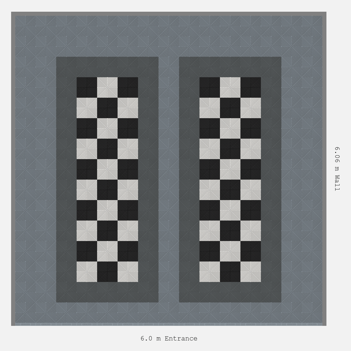 ULTRAGRID Parking Bay Chequer Infill Design Base: Silver Grey - Outline: Space Grey - Infill: Jet Black - Alpine White