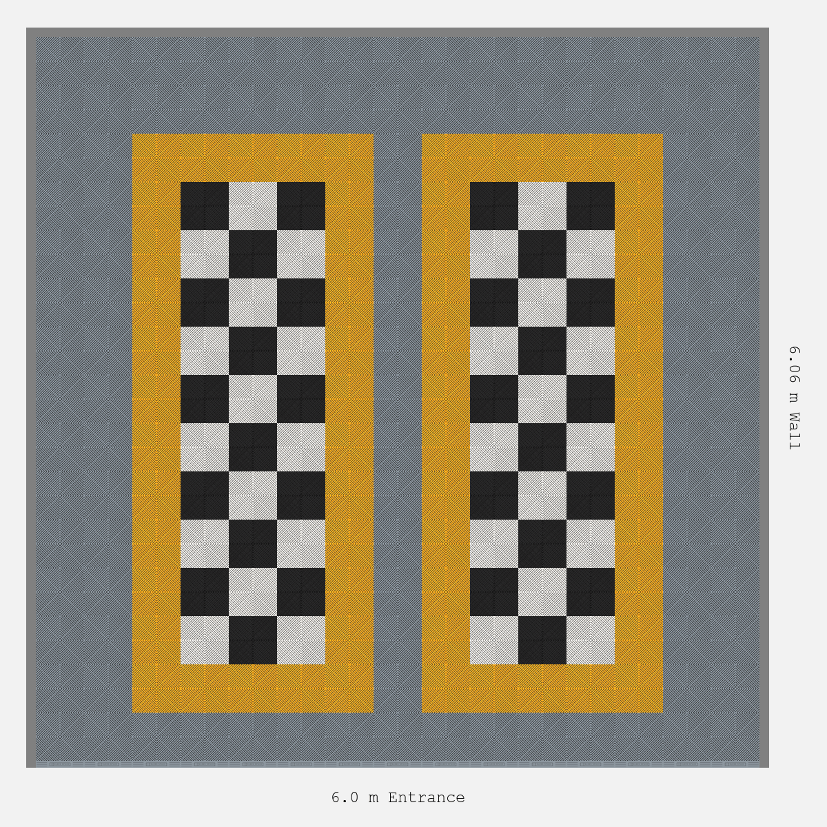 ULTRAGRID Parking Bay Chequer Infill Design Base: Silver Grey - Outline: Speed Yellow - Infill: Jet Black - Alpine White