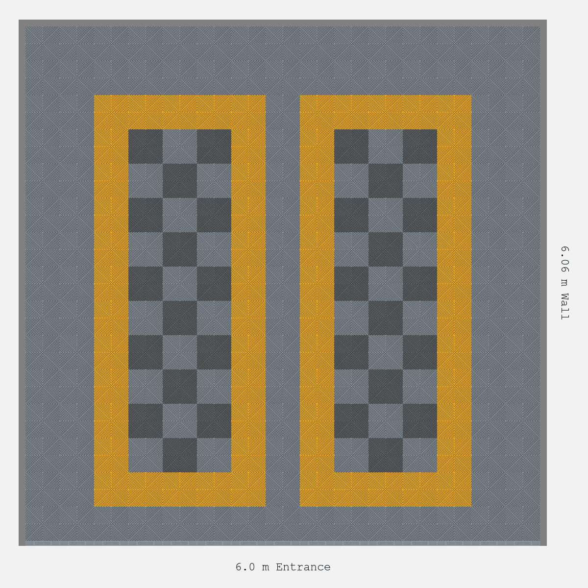 ULTRAGRID Parking Bay Chequer Infill Design Base: Silver Grey - Outline: Speed Yellow - Infill: Space Grey - Silver Grey