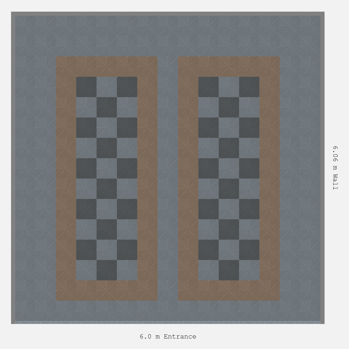 ULTRAGRID Parking Bay Chequer Infill Design Base: Silver Grey - Outline: Stone Beige - Infill: Space Grey - Silver Grey