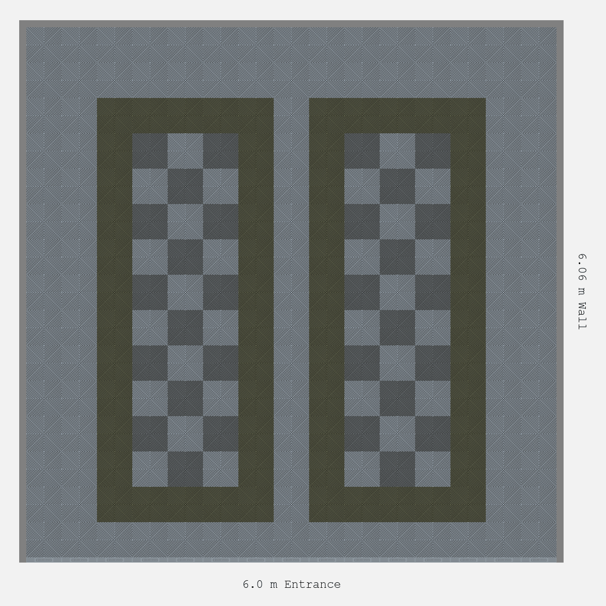 ULTRAGRID Parking Bay Chequer Infill Design Base: Silver Grey - Outline: Tactical Olive - Infill: Space Grey - Silver Grey