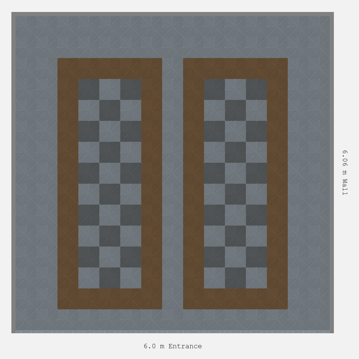 ULTRAGRID Parking Bay Chequer Infill Design Base: Silver Grey - Outline: Trophy Gold - Infill: Space Grey - Silver Grey
