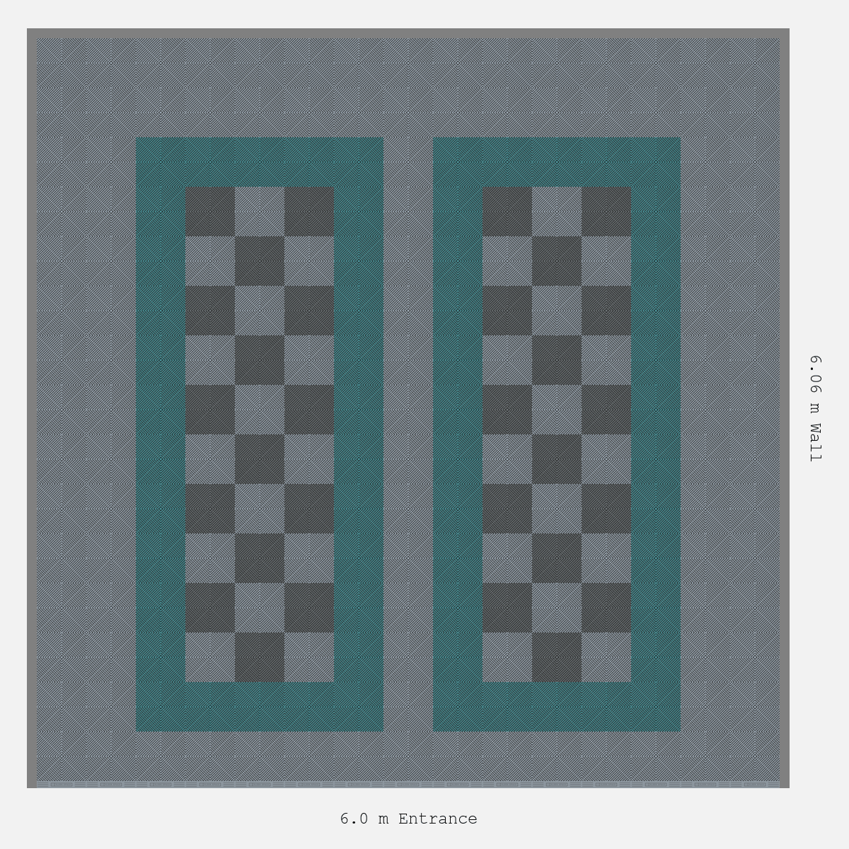 ULTRAGRID Parking Bay Chequer Infill Design Base: Silver Grey - Outline: Turbo Teal - Infill: Space Grey - Silver Grey