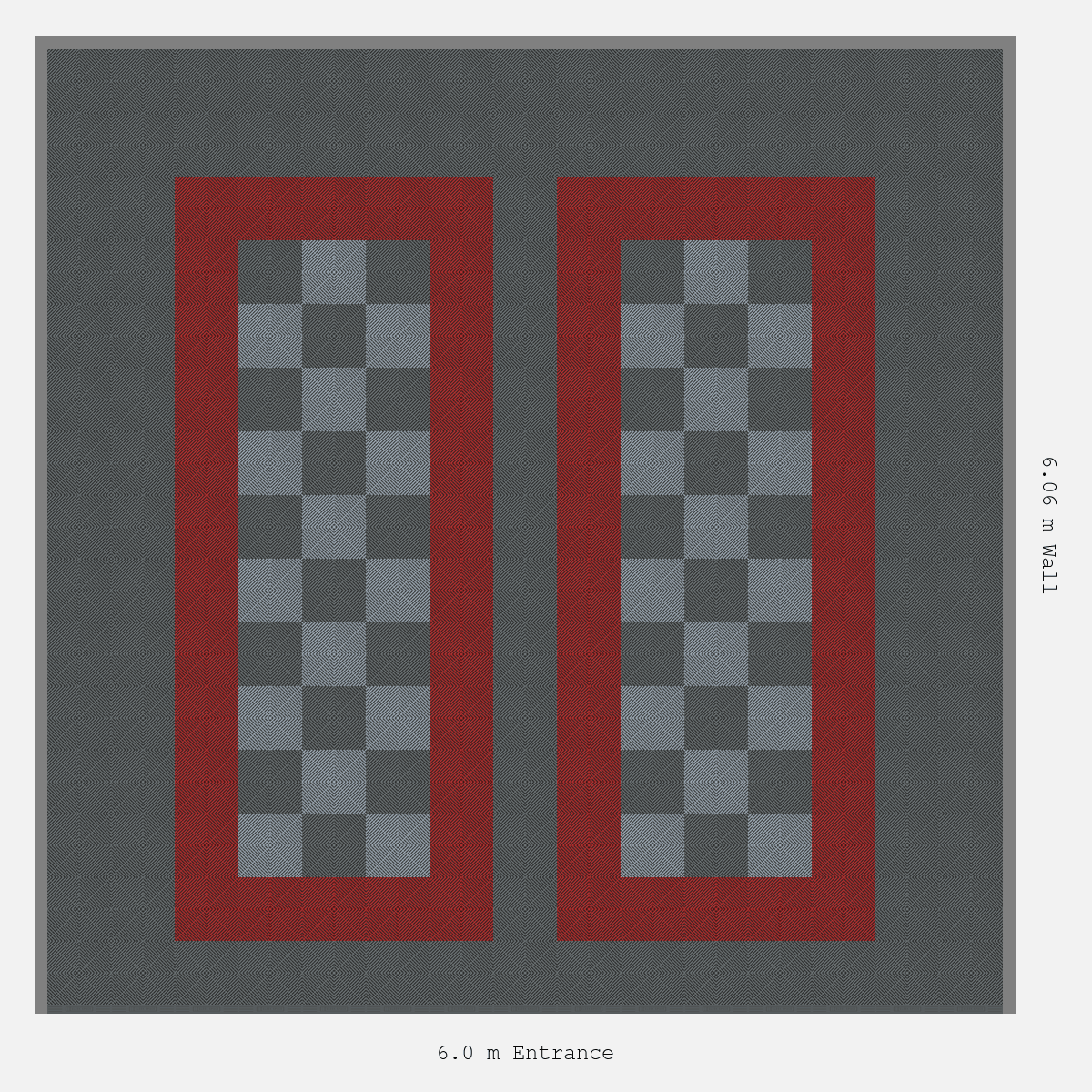 ULTRAGRID Parking Bay Chequer Infill Design Base: Space Grey - Outline: Crimson Red - Infill: Space Grey - Silver Grey