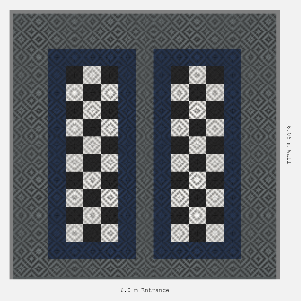 ULTRAGRID Parking Bay Chequer Infill Design Base: Space Grey - Outline: Night Blue - Infill: Jet Black - Alpine White