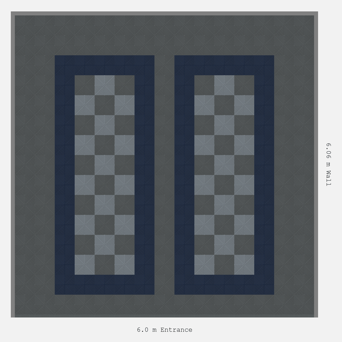 ULTRAGRID Parking Bay Chequer Infill Design Base: Space Grey - Outline: Night Blue - Infill: Space Grey - Silver Grey