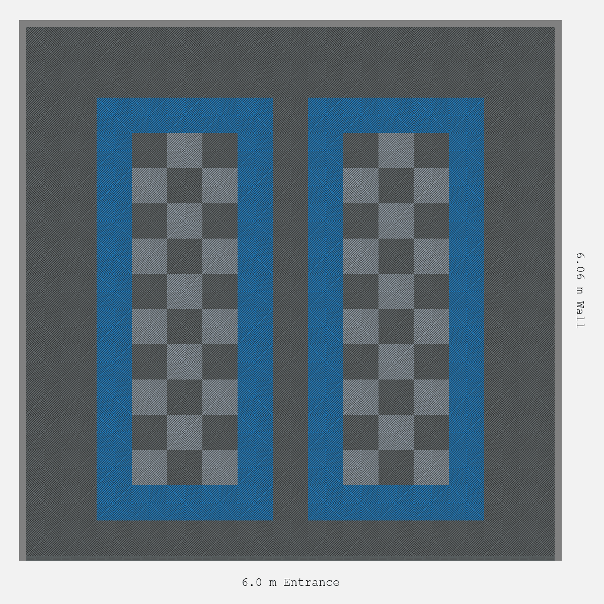ULTRAGRID Parking Bay Chequer Infill Design Base: Space Grey - Outline: Riviera Blue - Infill: Space Grey - Silver Grey