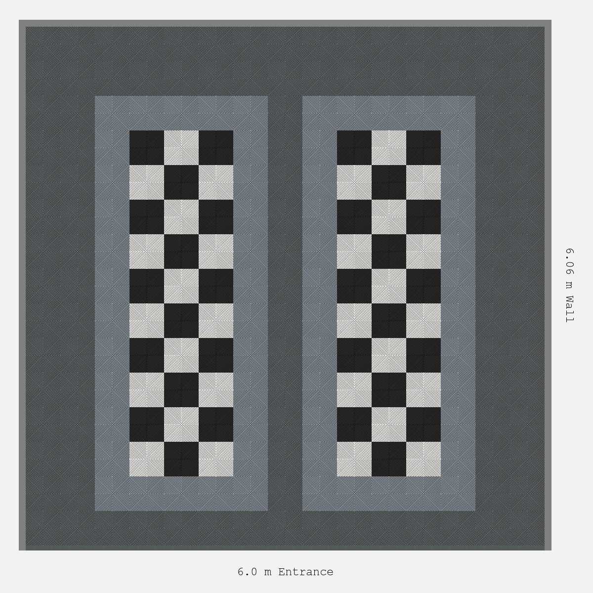 ULTRAGRID Parking Bay Chequer Infill Design Base: Space Grey - Outline: Silver Grey - Infill: Jet Black - Alpine White