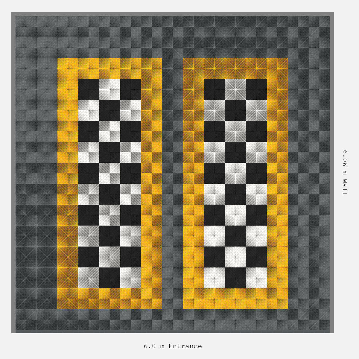 ULTRAGRID Parking Bay Chequer Infill Design Base: Space Grey - Outline: Speed Yellow - Infill: Jet Black - Alpine White