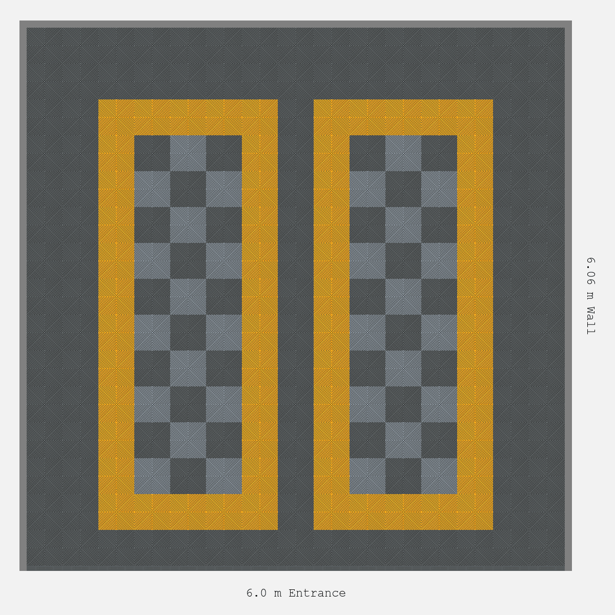 ULTRAGRID Parking Bay Chequer Infill Design Base: Space Grey - Outline: Speed Yellow - Infill: Space Grey - Silver Grey
