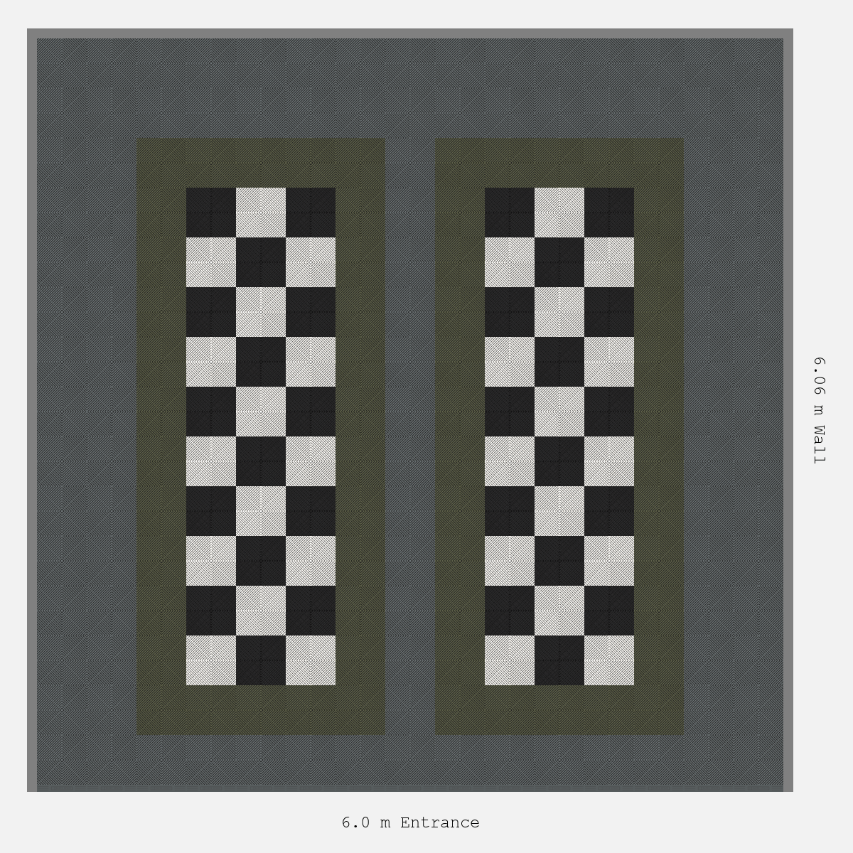 ULTRAGRID Parking Bay Chequer Infill Design Base: Space Grey - Outline: Tactical Olive - Infill: Jet Black - Alpine White
