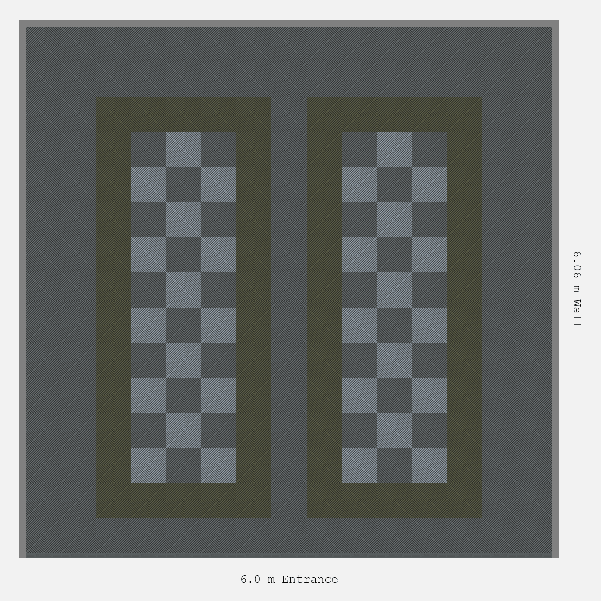 ULTRAGRID Parking Bay Chequer Infill Design Base: Space Grey - Outline: Tactical Olive - Infill: Space Grey - Silver Grey