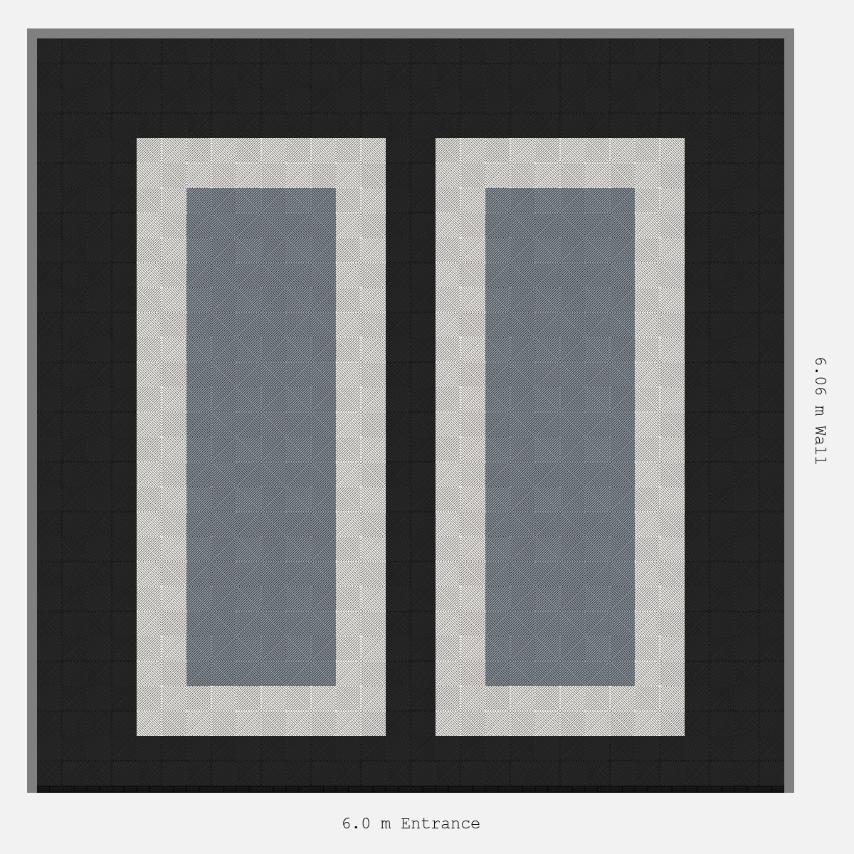 ULTRAGRID Parking Bay Plain Infill Design Base: Jet Black - Outline: Alpine White - Infill: Silver Grey