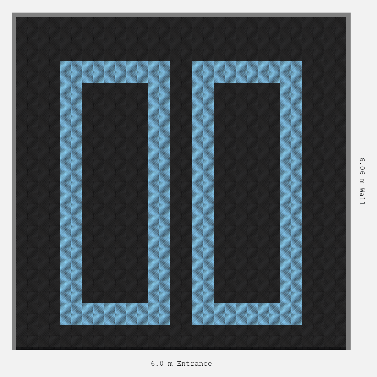 ULTRAGRID Parking Bay Plain Infill Design Base: Jet Black - Outline: Gulf Blue - Infill: Jet Black