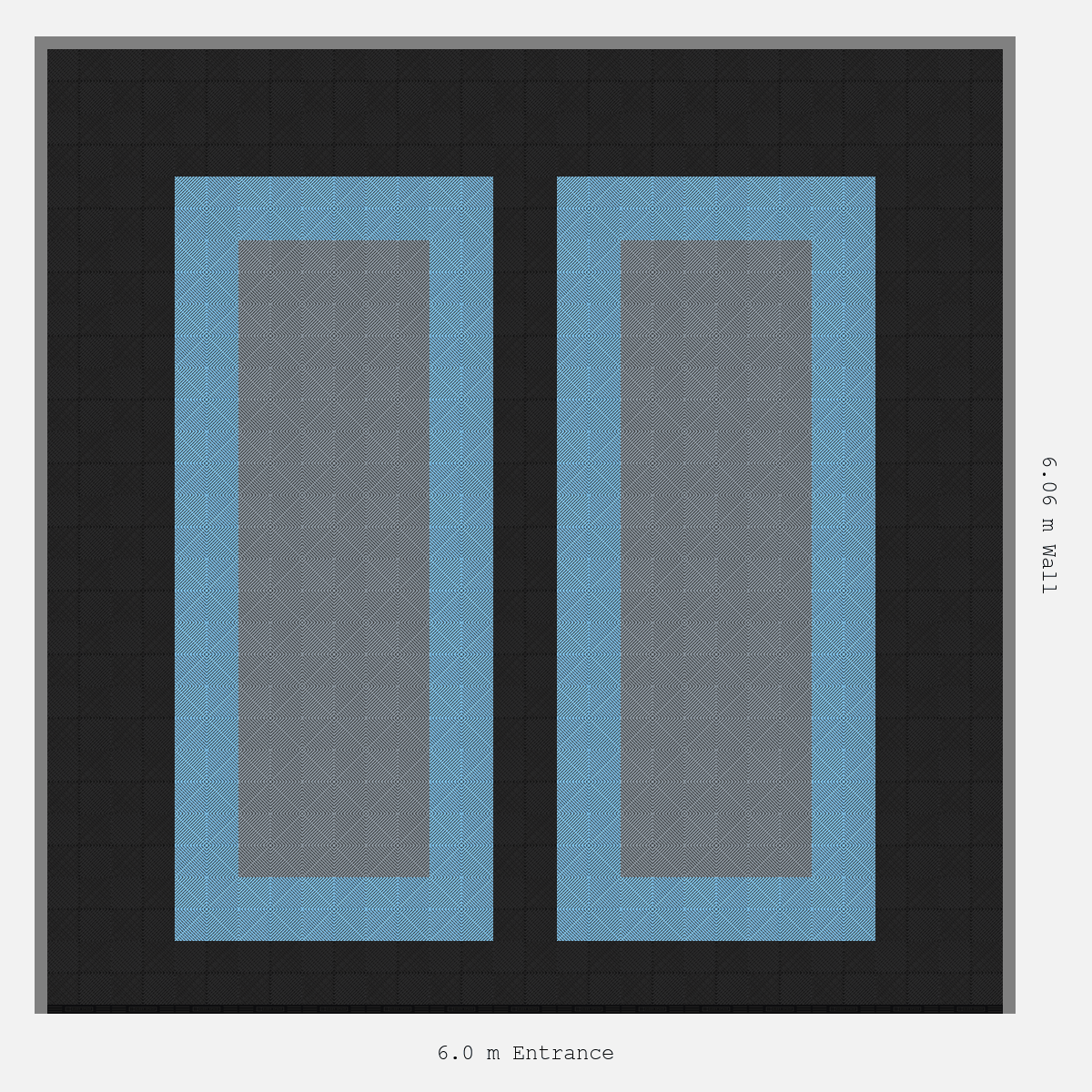 ULTRAGRID Parking Bay Plain Infill Design Base: Jet Black - Outline: Gulf Blue - Infill: Silver Grey