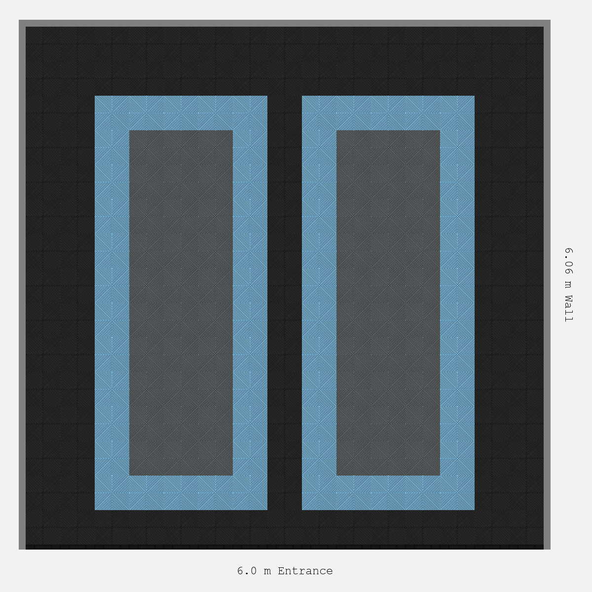 ULTRAGRID Parking Bay Plain Infill Design Base: Jet Black - Outline: Gulf Blue - Infill: Space Grey