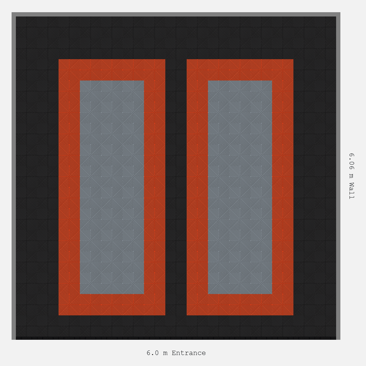 ULTRAGRID Parking Bay Plain Infill Design Base: Jet Black - Outline: Lava Orange - Infill: Silver Grey