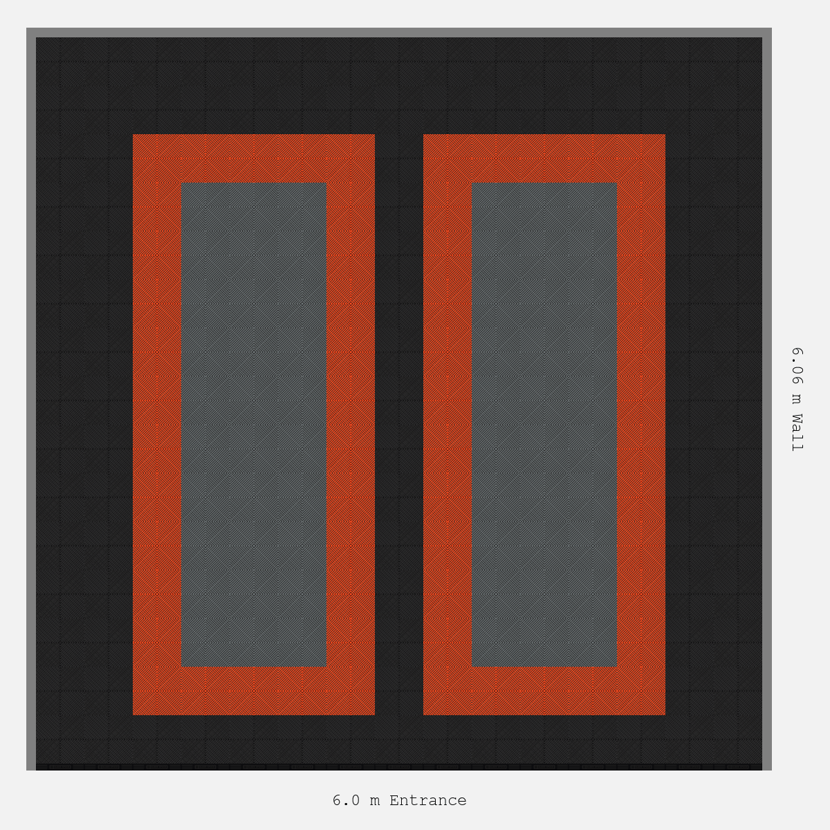 ULTRAGRID Parking Bay Plain Infill Design Base: Jet Black - Outline: Lava Orange - Infill: Space Grey