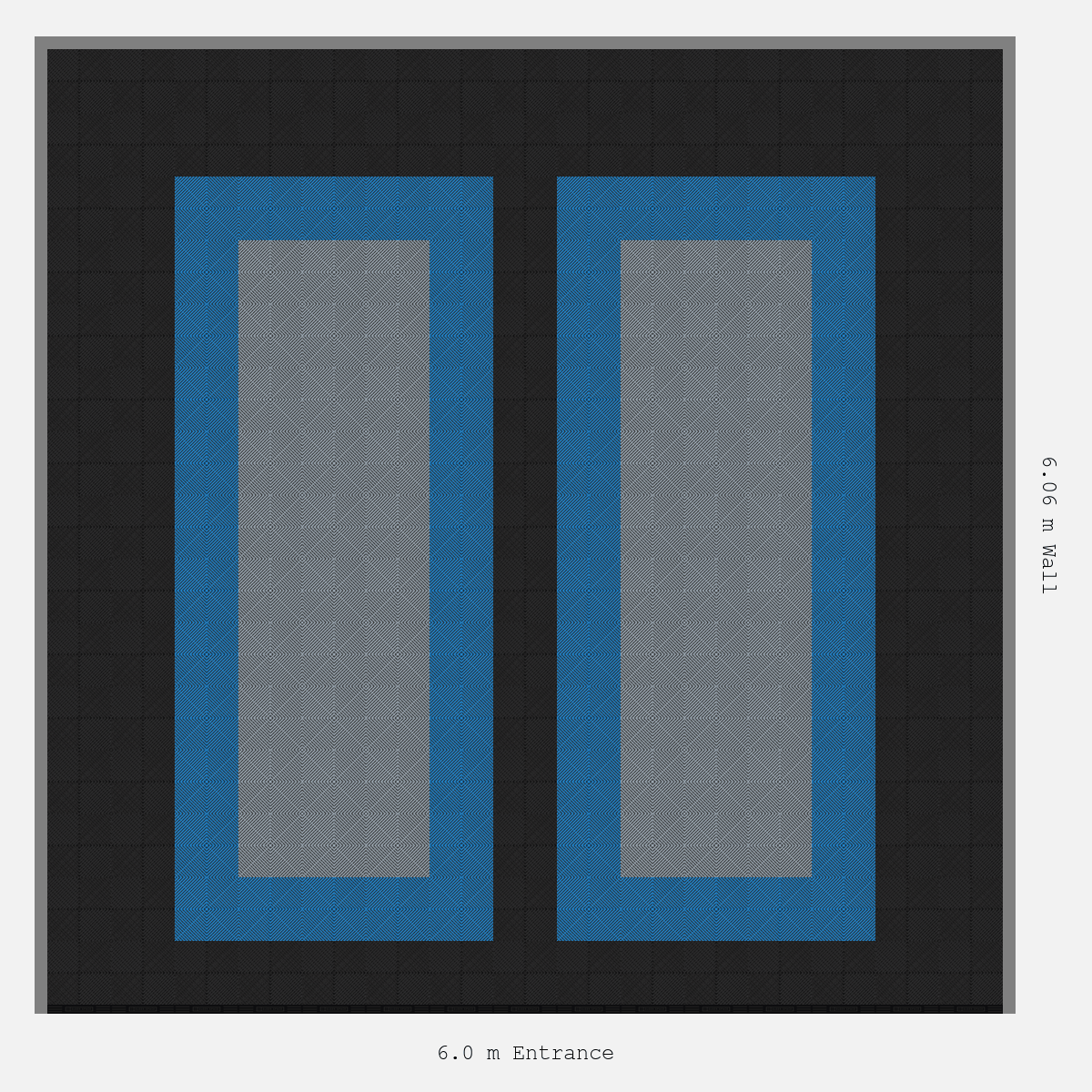 ULTRAGRID Parking Bay Plain Infill Design Base: Jet Black - Outline: Riviera Blue - Infill: Silver Grey