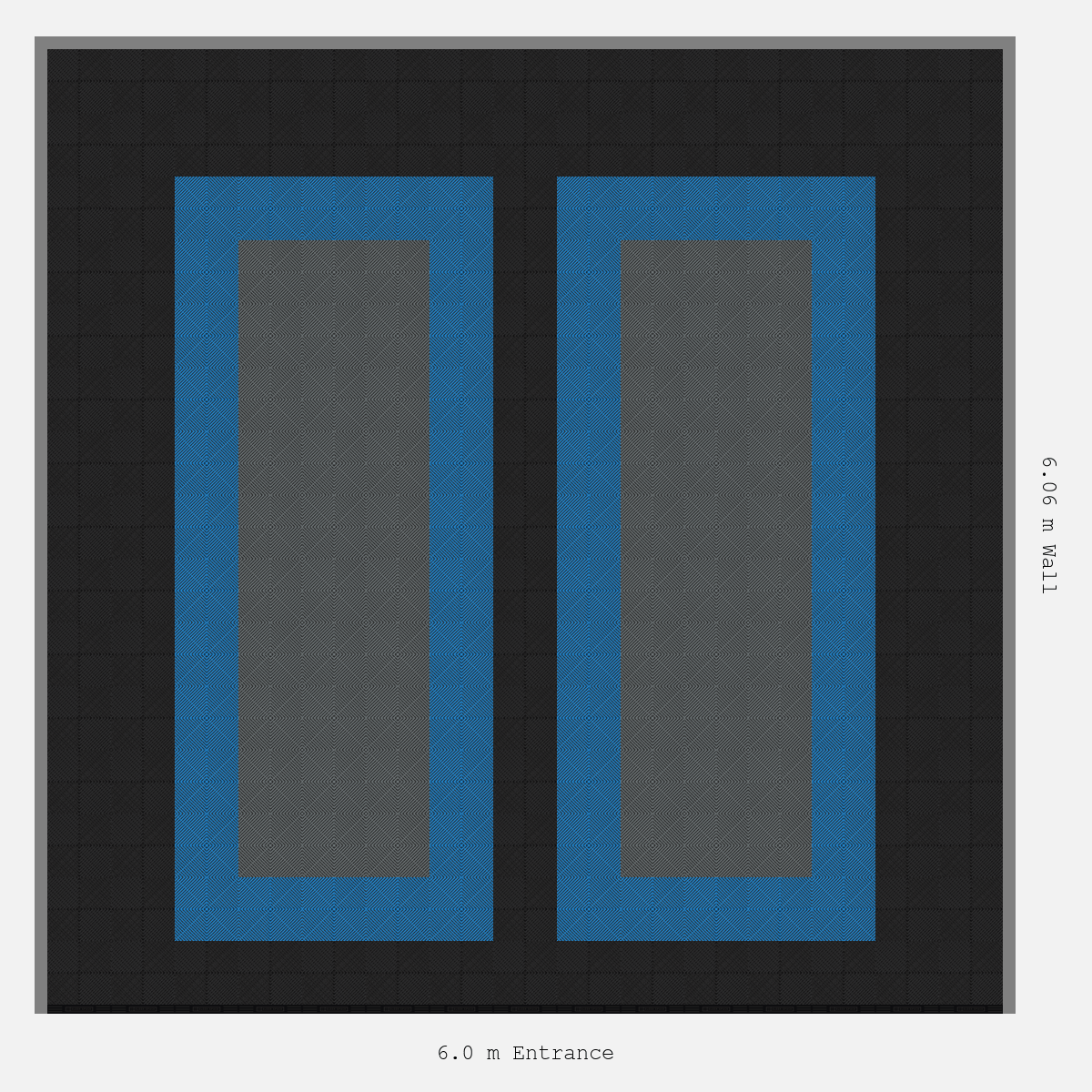 ULTRAGRID Parking Bay Plain Infill Design Base: Jet Black - Outline: Riviera Blue - Infill: Space Grey