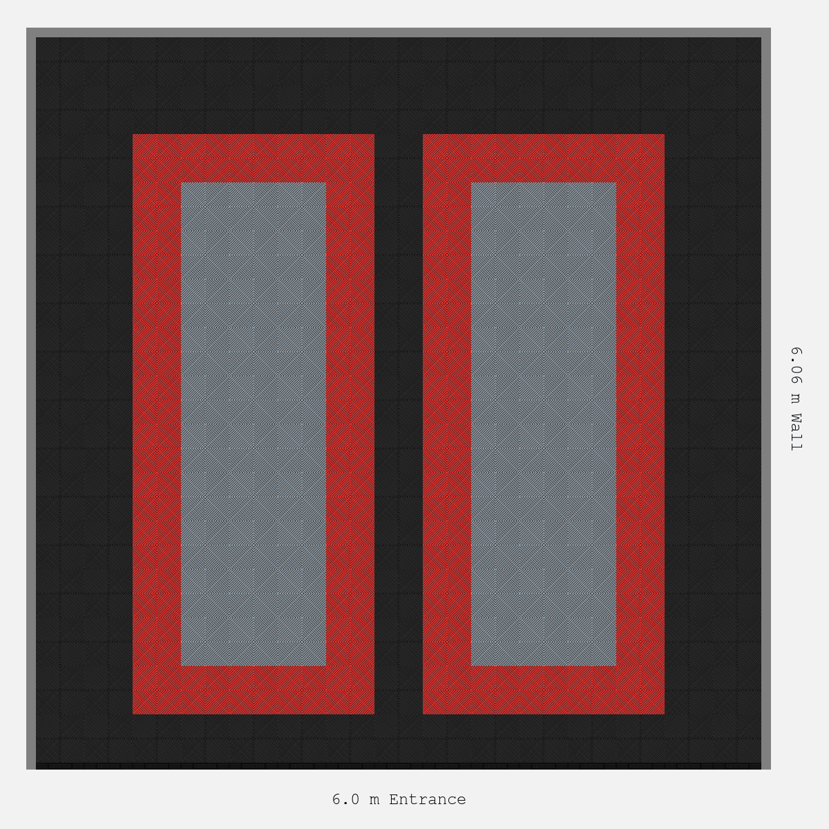 ULTRAGRID Parking Bay Plain Infill Design Base: Jet Black - Outline: Rosso Red - Infill: Silver Grey