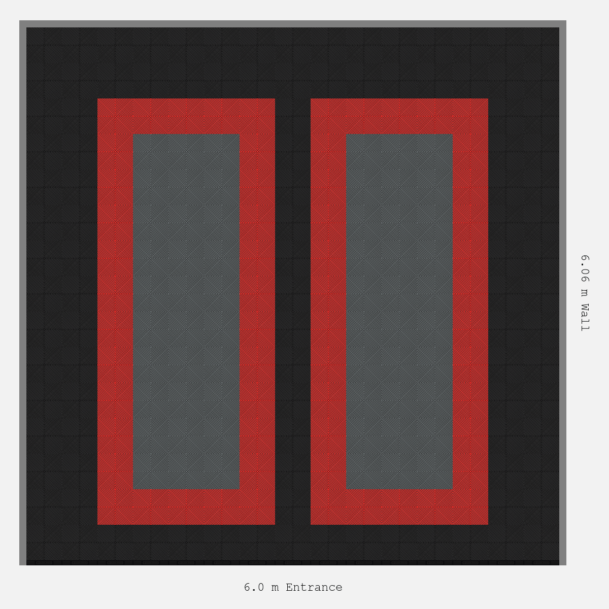 ULTRAGRID Parking Bay Plain Infill Design Base: Jet Black - Outline: Rosso Red - Infill: Space Grey