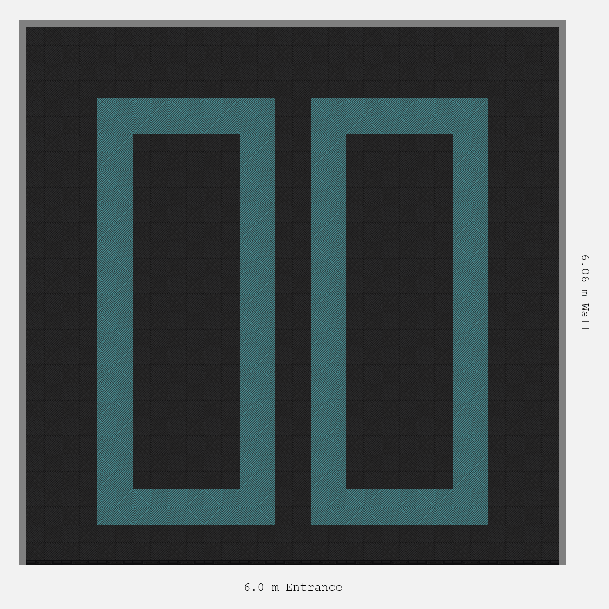 ULTRAGRID Parking Bay Plain Infill Design Base: Jet Black - Outline: Turbo Teal - Infill: Jet Black