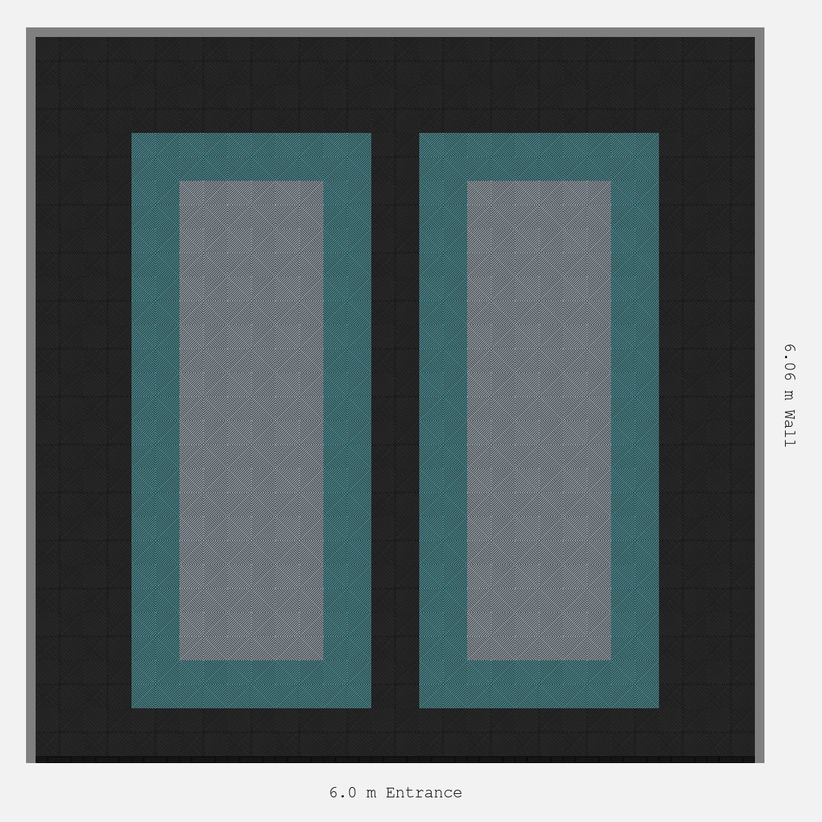 ULTRAGRID Parking Bay Plain Infill Design Base: Jet Black - Outline: Turbo Teal - Infill: Silver Grey