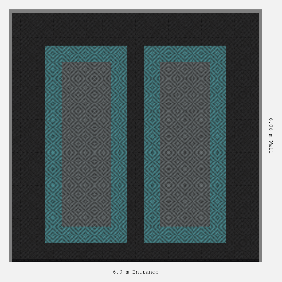 ULTRAGRID Parking Bay Plain Infill Design Base: Jet Black - Outline: Turbo Teal - Infill: Space Grey