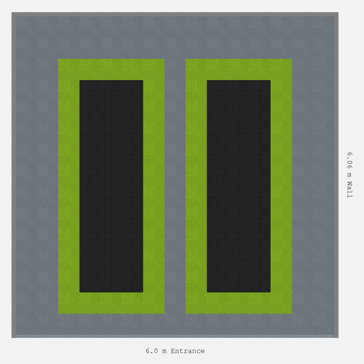 ULTRAGRID Parking Bay Plain Infill Design Base: Silver Grey - Outline: Electric Green - Infill: Jet Black