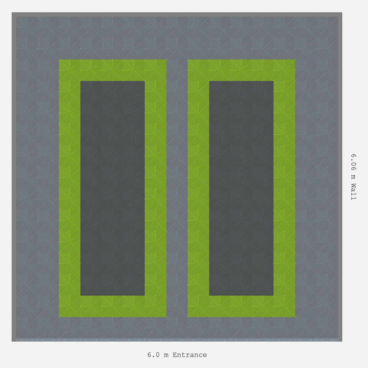 ULTRAGRID Parking Bay Plain Infill Design Base: Silver Grey - Outline: Electric Green - Infill: Space Grey